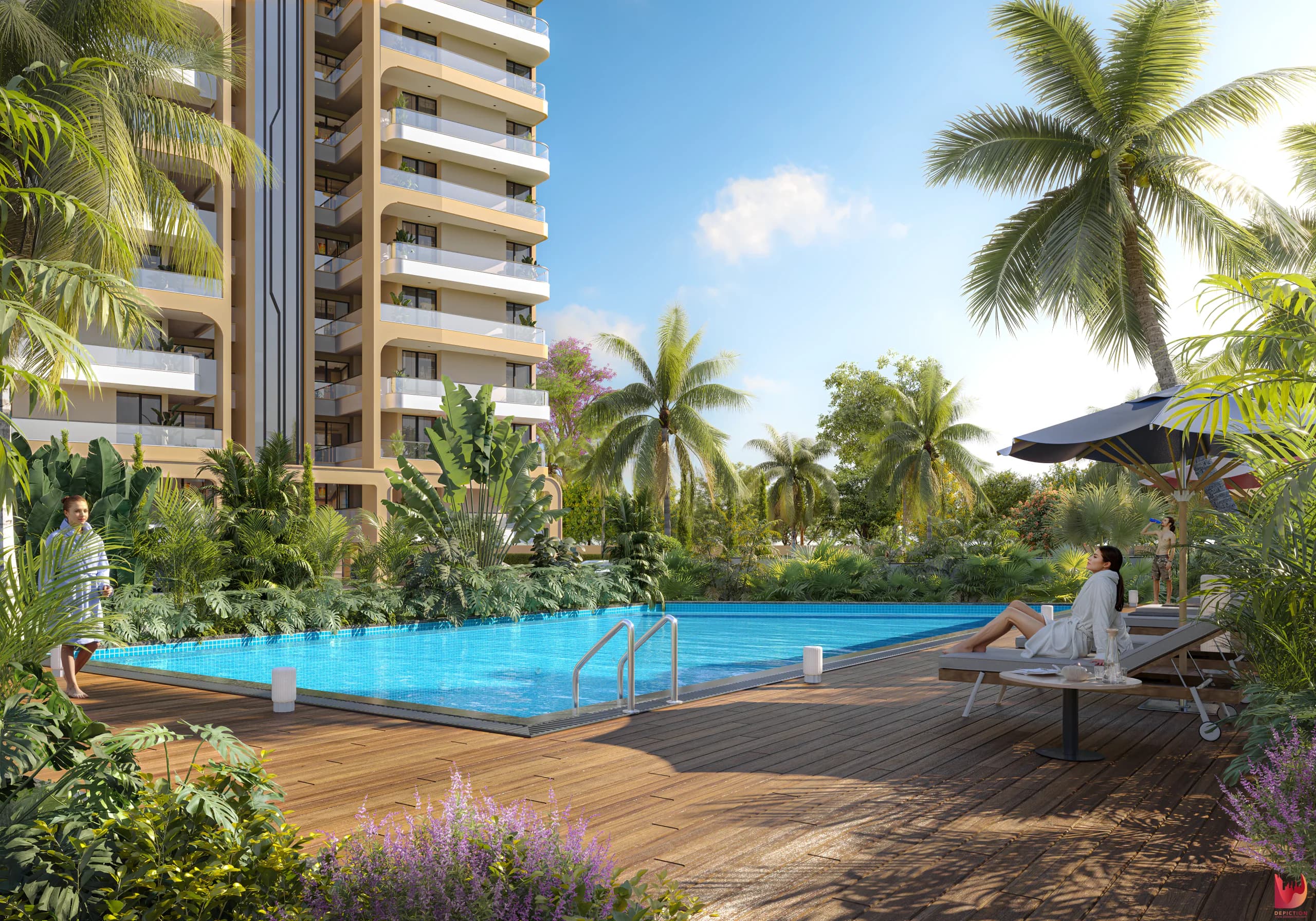 Aeroland Heights luxury poolside amenity